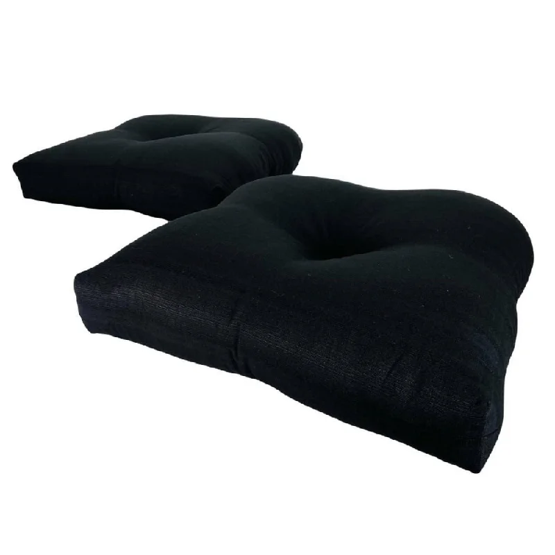 Weekend Deal Outdoor Solid Black Cushion Set of 2 - 19x19