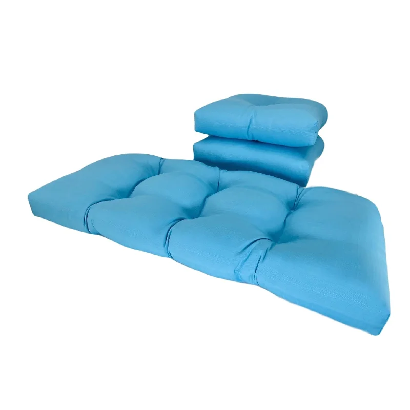 Clearance Sale Outdoor Solid Sky 3 Piece Cushion Set - 19"x44", 19"x19"