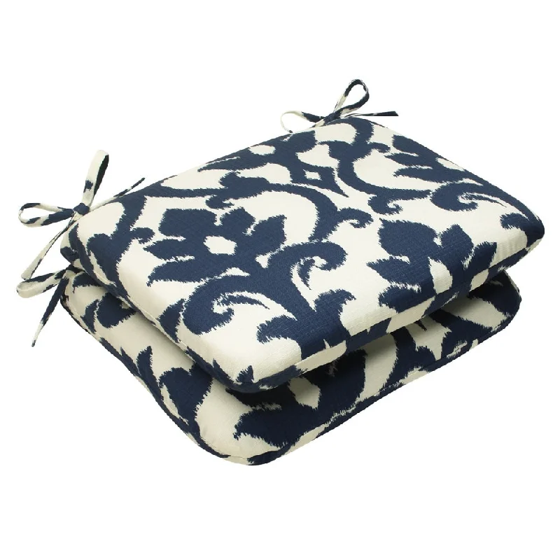 Hurry In Pillow Perfect Bosco Polyester Navy Rounded Outdoor Seat Cushions (Set of 2) Hurry In Pillow Perfect Bosco Polyester Navy Rounded Outdoor Seat Cushions (Set of 2)