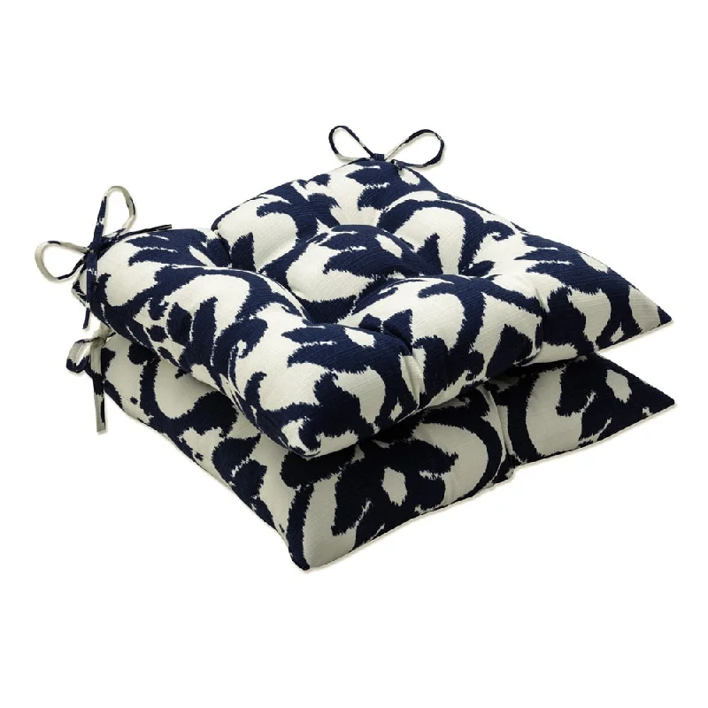 Take Advantage Pillow Perfect Bosco Polyester Navy Tufted Outdoor Seat Cushions (Set of 2) Take Advantage Pillow Perfect Bosco Polyester Navy Tufted Outdoor Seat Cushions (Set of 2)