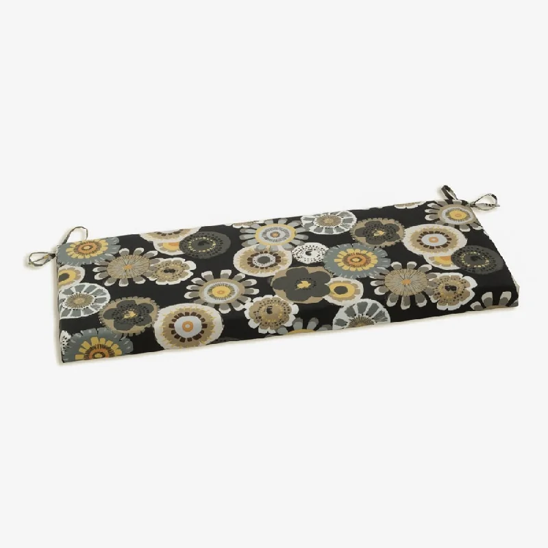 Unmissable Offer Pillow Perfect Crosby Black/ Yellow Floral Design Bench Cushion