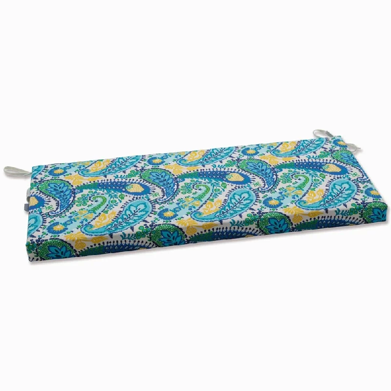 Closeout Pillow Perfect Outdoor Amalia Paisley Blue Bench Cushion - 18 X 45 X 3 - 18 X 45 X 3 Closeout Pillow Perfect Outdoor Amalia Paisley Blue Bench Cushion - 18 X 45 X 3 - 18 X 45 X 3