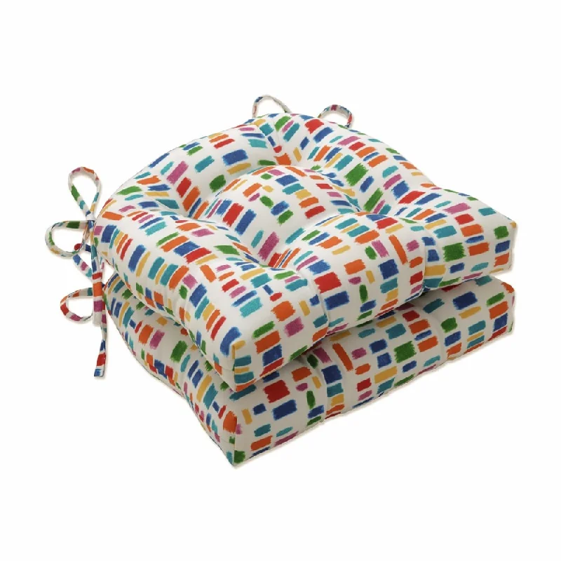 Savings Event Pillow Perfect Outdoor Color Tabs Primaries Reversible Chair Pad (Set of 2) - 15.5 X 16 X 4 - 15.5 X 16 X 4 Savings Event Pillow Perfect Outdoor Color Tabs Primaries Reversible Chair Pad (Set of 2) - 15.5 X 16 X 4 - 15.5 X 16 X 4