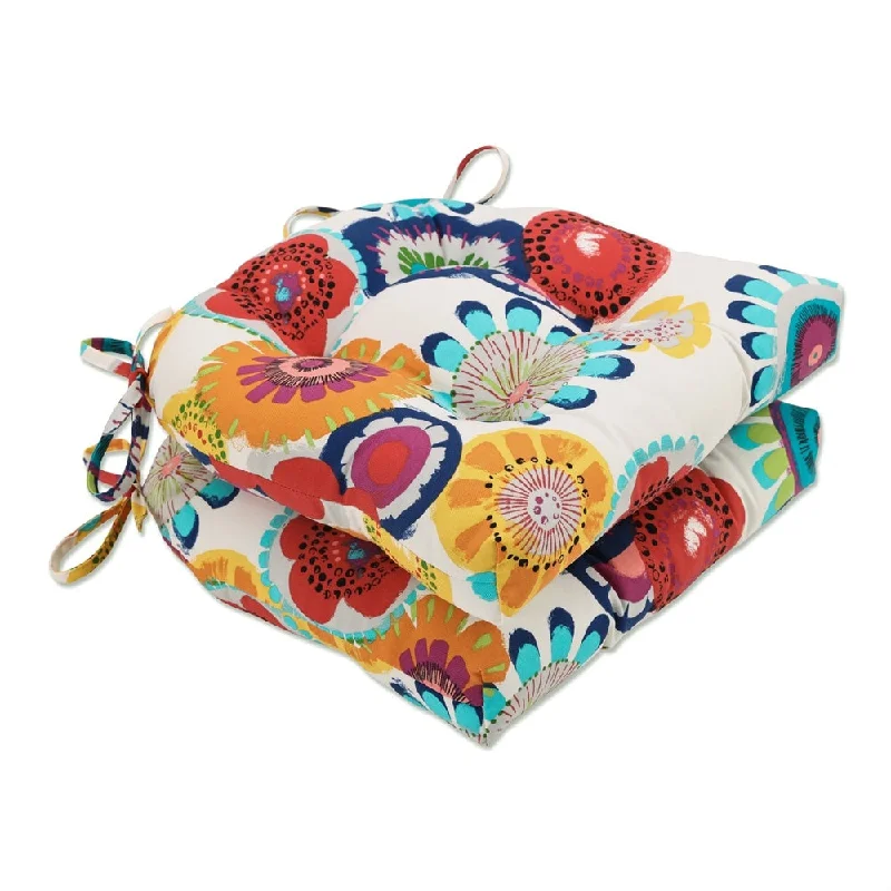 Deep Discounts Pillow Perfect Outdoor Crosby Confetti Deluxe Tufted Chairpad (Set of 2) - 17 X 17.5 X 4 - 17 X 17.5 X 4 Deep Discounts Pillow Perfect Outdoor Crosby Confetti Deluxe Tufted Chairpad (Set of 2) - 17 X 17.5 X 4 - 17 X 17.5 X 4