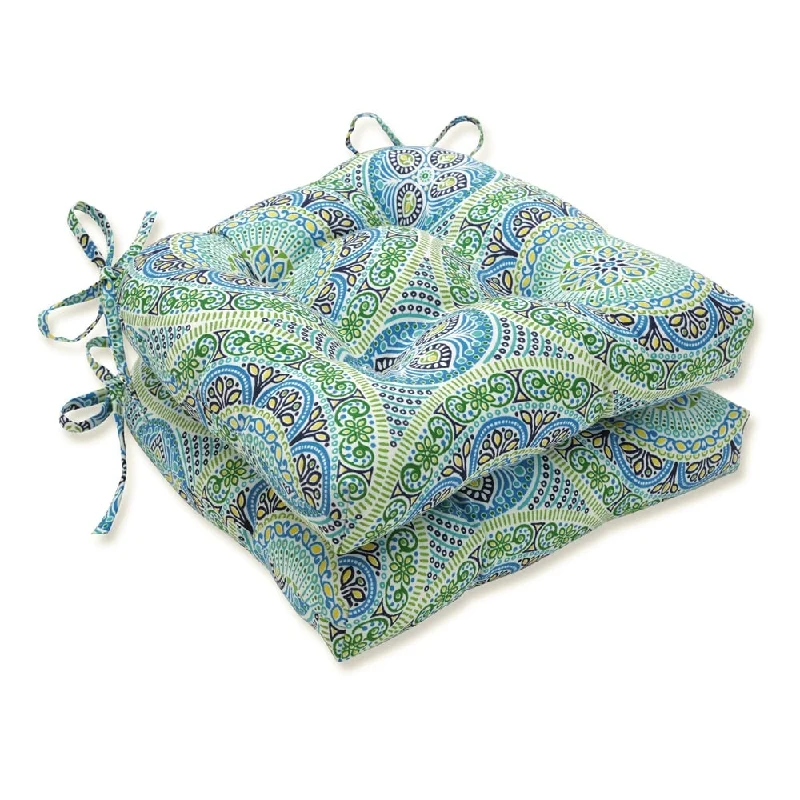 Price Fest Pillow Perfect Outdoor Delancey Lagoon Deluxe Tufted Chairpad (Set of 2) - 17 X 17.5 X 4 - 17 X 17.5 X 4 Price Fest Pillow Perfect Outdoor Delancey Lagoon Deluxe Tufted Chairpad (Set of 2) - 17 X 17.5 X 4 - 17 X 17.5 X 4