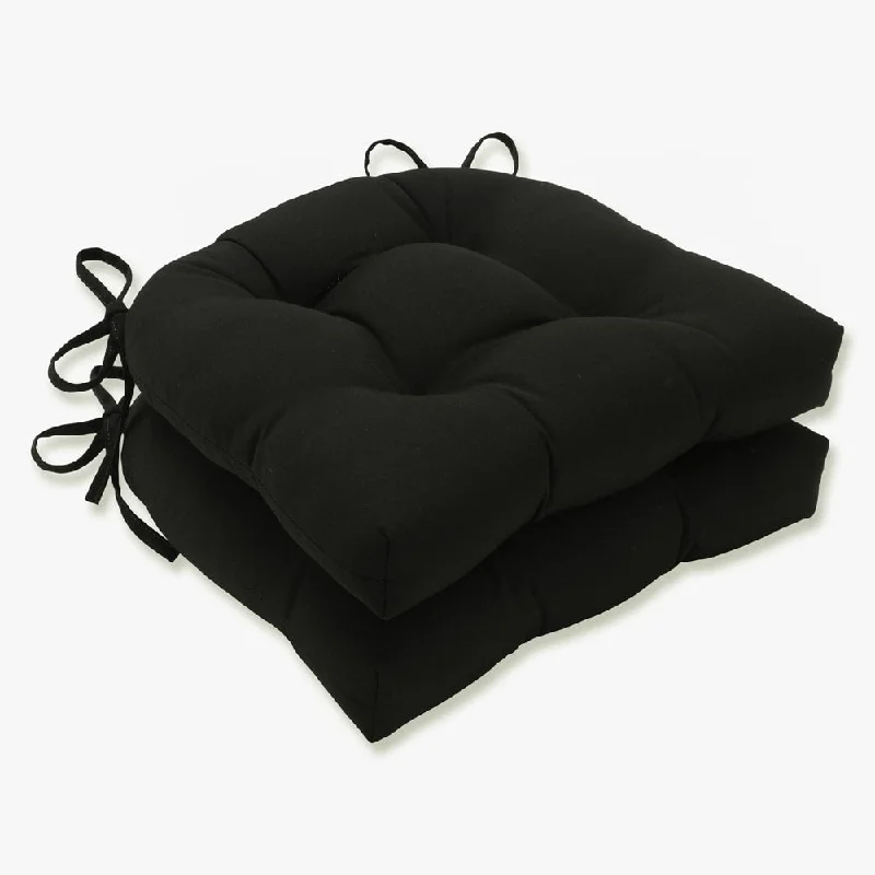 Discount Deals Pillow Perfect Outdoor Fortress Canvas Black Reversible Chair Pad (Set of 2) - 15.5 X 16 X 4 - 15.5 X 16 X 4 Discount Deals Pillow Perfect Outdoor Fortress Canvas Black Reversible Chair Pad (Set of 2) - 15.5 X 16 X 4 - 15.5 X 16 X 4