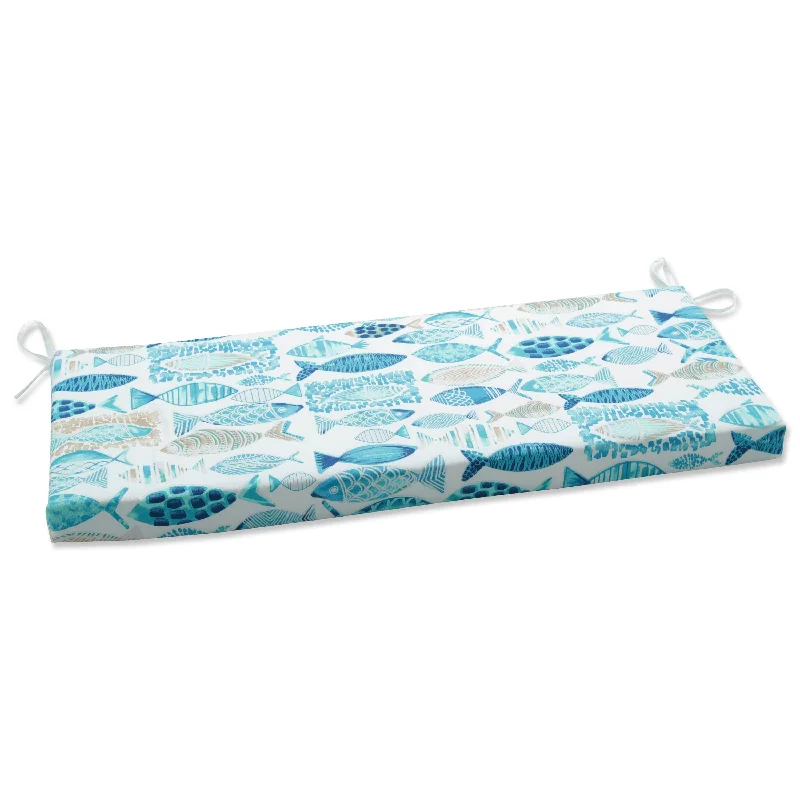 Final Clearance Pillow Perfect Outdoor Hooked Seaside Blue Bench Cushion - 18 X 45 X 3 - 18 X 45 X 3 Final Clearance Pillow Perfect Outdoor Hooked Seaside Blue Bench Cushion - 18 X 45 X 3 - 18 X 45 X 3