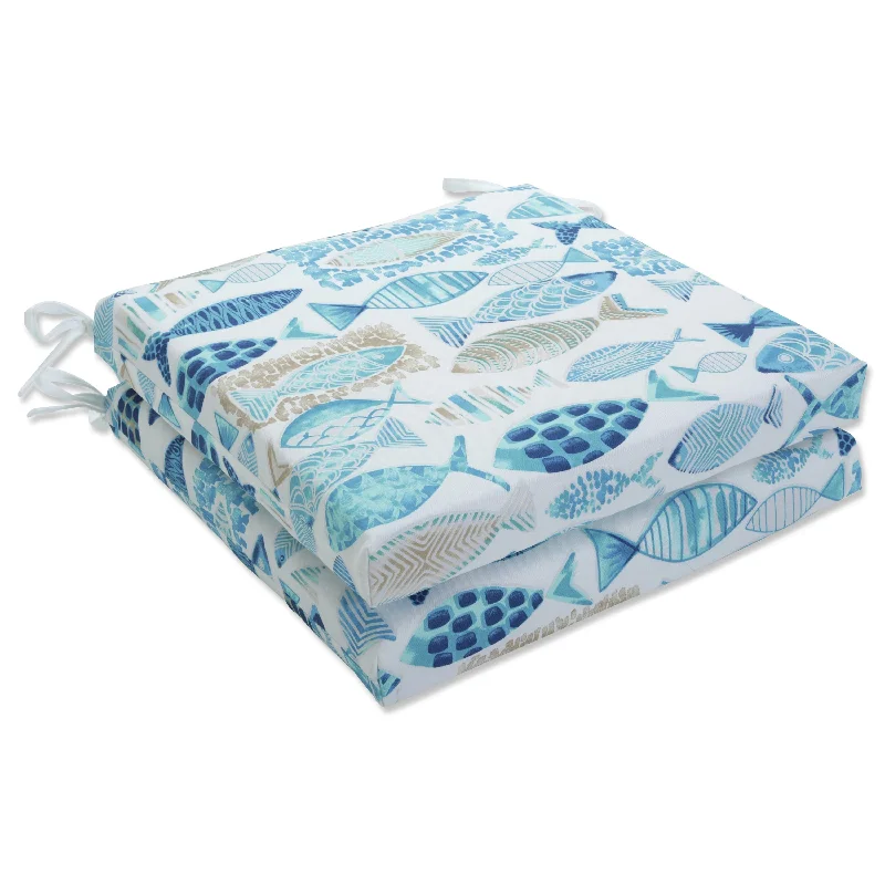 Hurry In Pillow Perfect Outdoor Hooked Seaside Blue Squared Corners Seat Cushion 20x20x3 (Set of 2) - 20 X 20 X 3 - 20 X 20 X 3 Hurry In Pillow Perfect Outdoor Hooked Seaside Blue Squared Corners Seat Cushion 20x20x3 (Set of 2) - 20 X 20 X 3 - 20 X 20 X 3