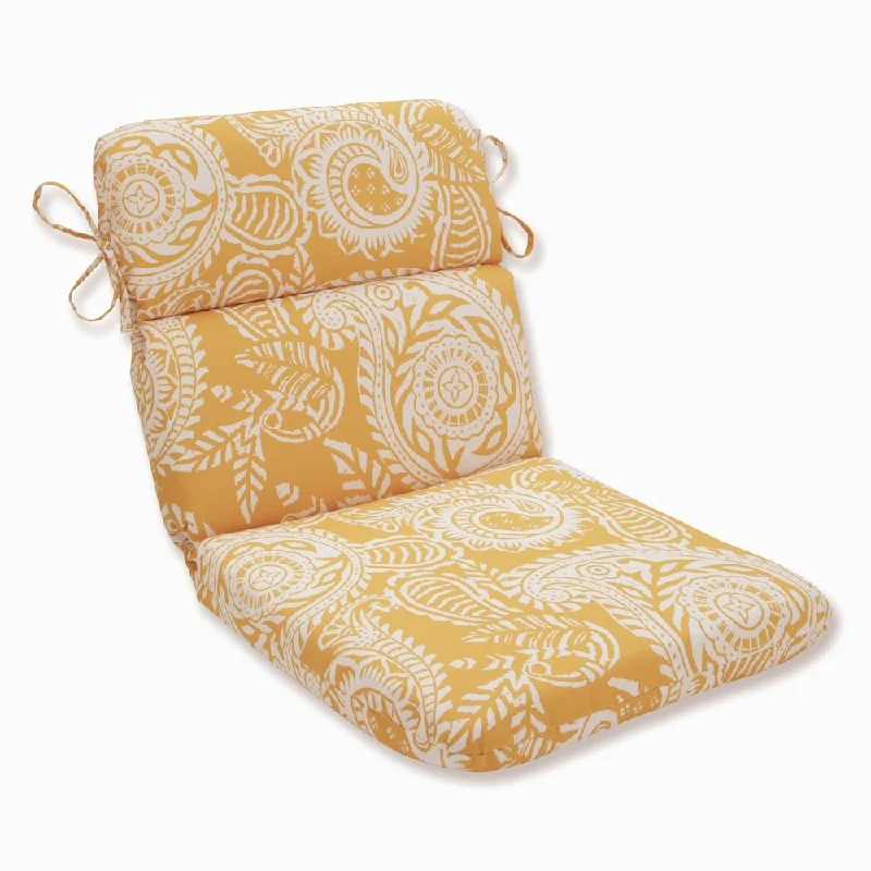 Act Now Pillow Perfect Outdoor/ Indoor Addie Egg Yolk Rounded Corners Chair Cushion Act Now Pillow Perfect Outdoor/ Indoor Addie Egg Yolk Rounded Corners Chair Cushion