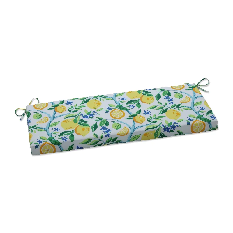 Value Deals Pillow Perfect Outdoor | Indoor Lemon Tree Yellow Bench Cushion 45 X 18 X 3