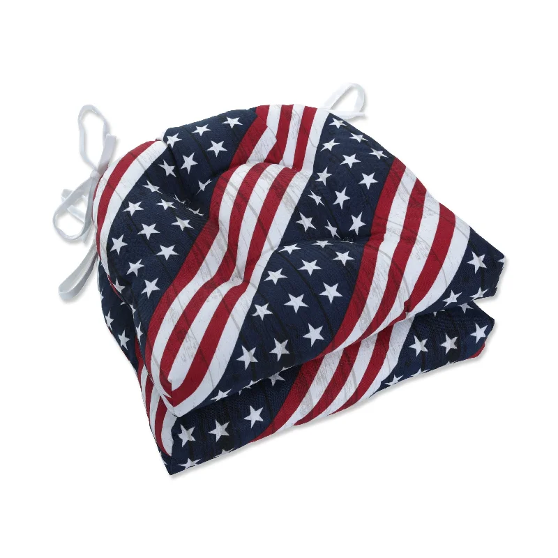 New Deals Pillow Perfect Outdoor Major Americana Deluxe Tufted Chairpad (Set of 2) - 17 X 17.5 X 4 - 17 X 17.5 X 4 New Deals Pillow Perfect Outdoor Major Americana Deluxe Tufted Chairpad (Set of 2) - 17 X 17.5 X 4 - 17 X 17.5 X 4