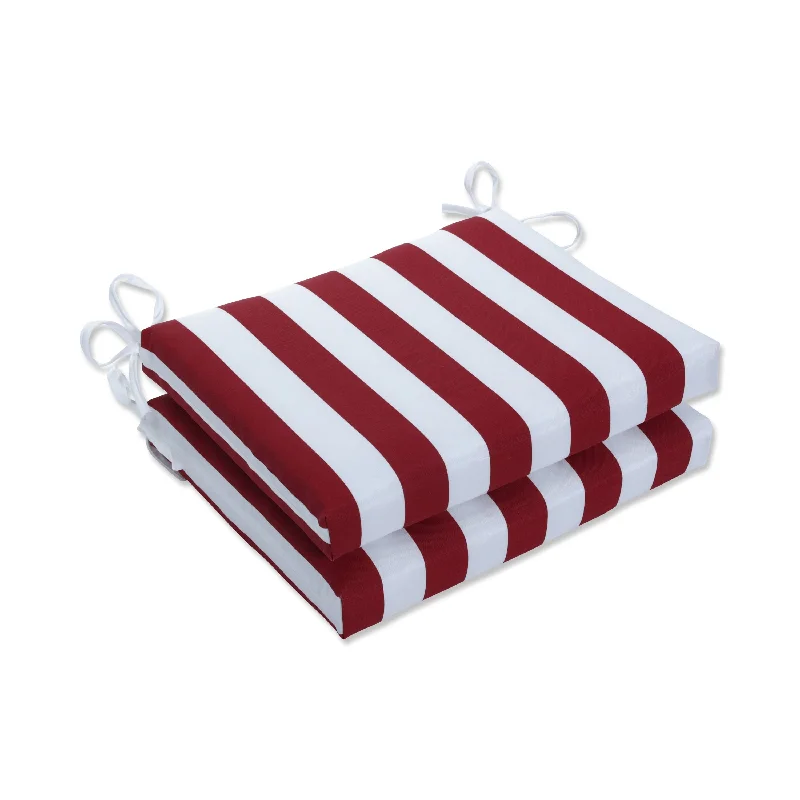 Holiday Sale Pillow Perfect Outdoor Midland Americana Squared Corners Seat Cushion (Set of 2) - 16 X 18.5 X 3 - 16 X 18.5 X 3