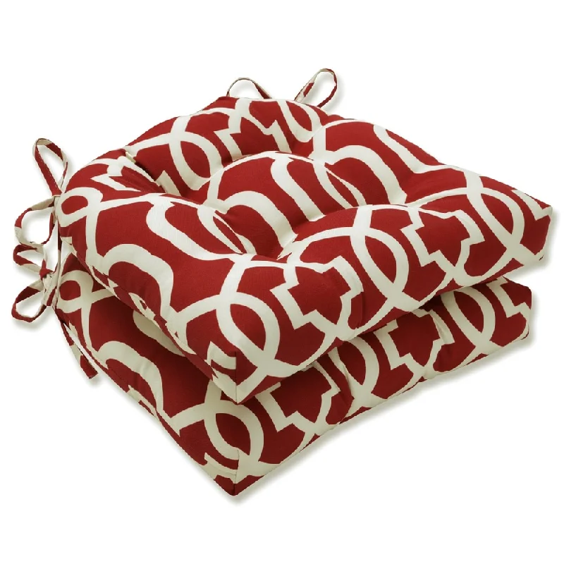 Price Meltdown Pillow Perfect Outdoor New Geo Red Reversible Chair Pad (Set of 2) - 15.5 X 16 X 4 - 15.5 X 16 X 4 Price Meltdown Pillow Perfect Outdoor New Geo Red Reversible Chair Pad (Set of 2) - 15.5 X 16 X 4 - 15.5 X 16 X 4
