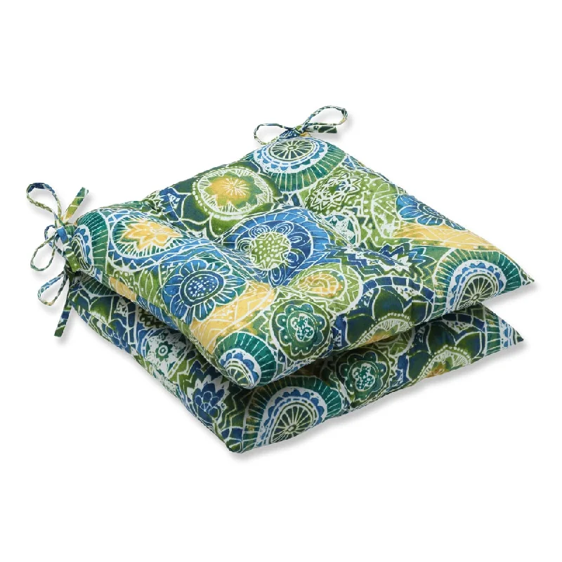 Big Savings Pillow Perfect Outdoor Omnia Lagoon Wrought Iron Seat Cushion (Set of 2)