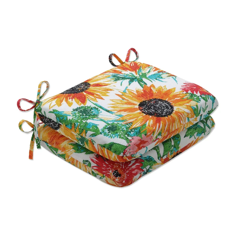 Huge Savings Pillow Perfect Outdoor Sunflowers Sunburst Rounded Corners Seat Cushion (Set of 2) - 15.5 X 18.5 X 3 - 15.5 X 18.5 X 3 Huge Savings Pillow Perfect Outdoor Sunflowers Sunburst Rounded Corners Seat Cushion (Set of 2) - 15.5 X 18.5 X 3 - 15.5 X 18.5 X 3