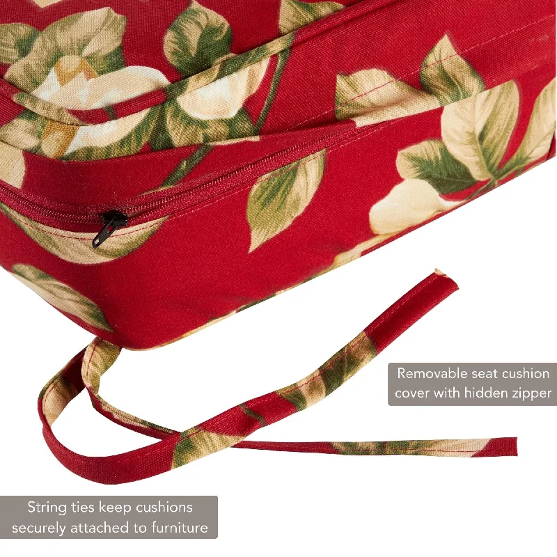 Act Now Roma Floral Outdoor 24-inch x 24-inch Premium Deep Seat Cushion Set (Cushions Only)