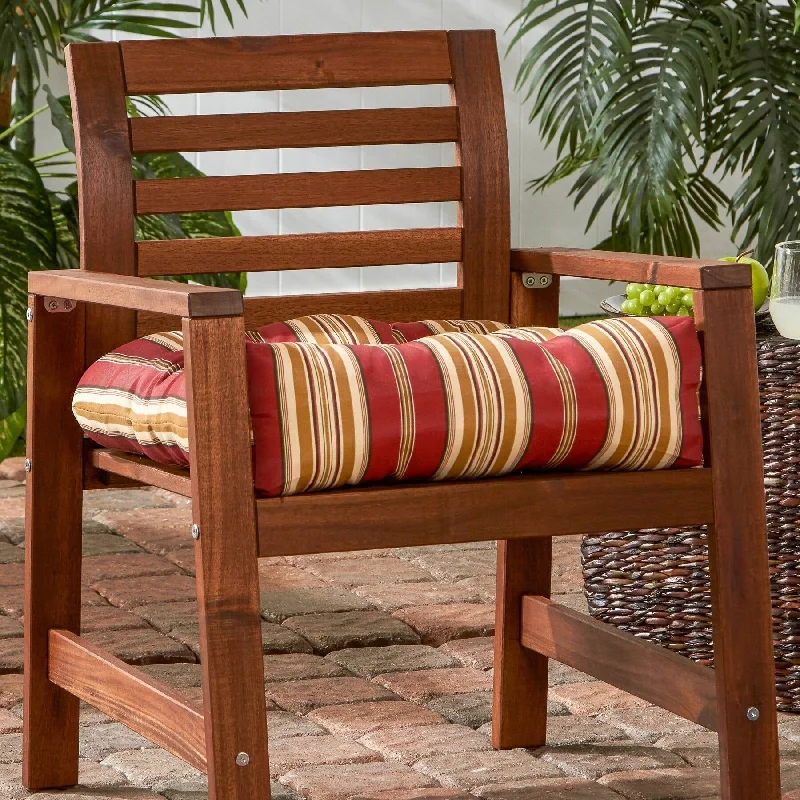 Flash Sale Roma Stripe 20-inch Outdoor Chair Cushion by Greendale Home Fashions - 20w x 20l