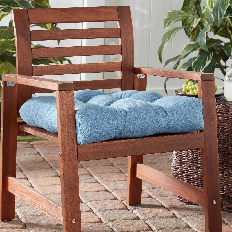 Special Savings Solid Heathered Outdoor Tufted 20-in. Seat Cushion by Greendale Home Fashions