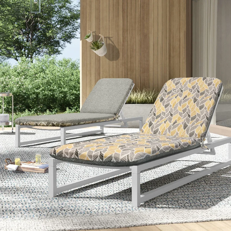 Midnight Madness Sunny Citrus Printed Lounger Cushion 22 x 73 in Grey - 22" x 73"