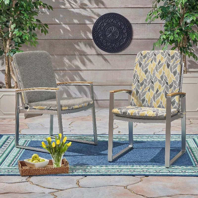 Hurry In Sunny Citrus Undulating Leaves High Back 20" x 45" in Grey - 20" x 45"