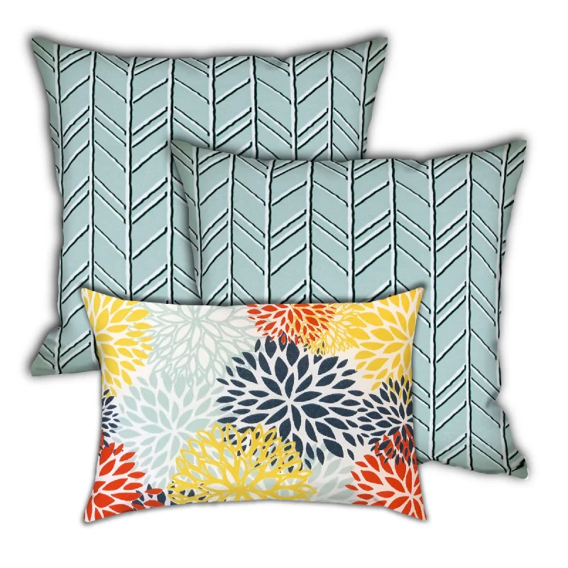 Markdowns Sunsets Indoor/Outdoor, Zippered Pillow Cover, Set of 2 Large & 1 Lumbar, Seafoam, Orange, Yellow Markdowns Sunsets Indoor/Outdoor, Zippered Pillow Cover, Set of 2 Large & 1 Lumbar, Seafoam, Orange, Yellow
