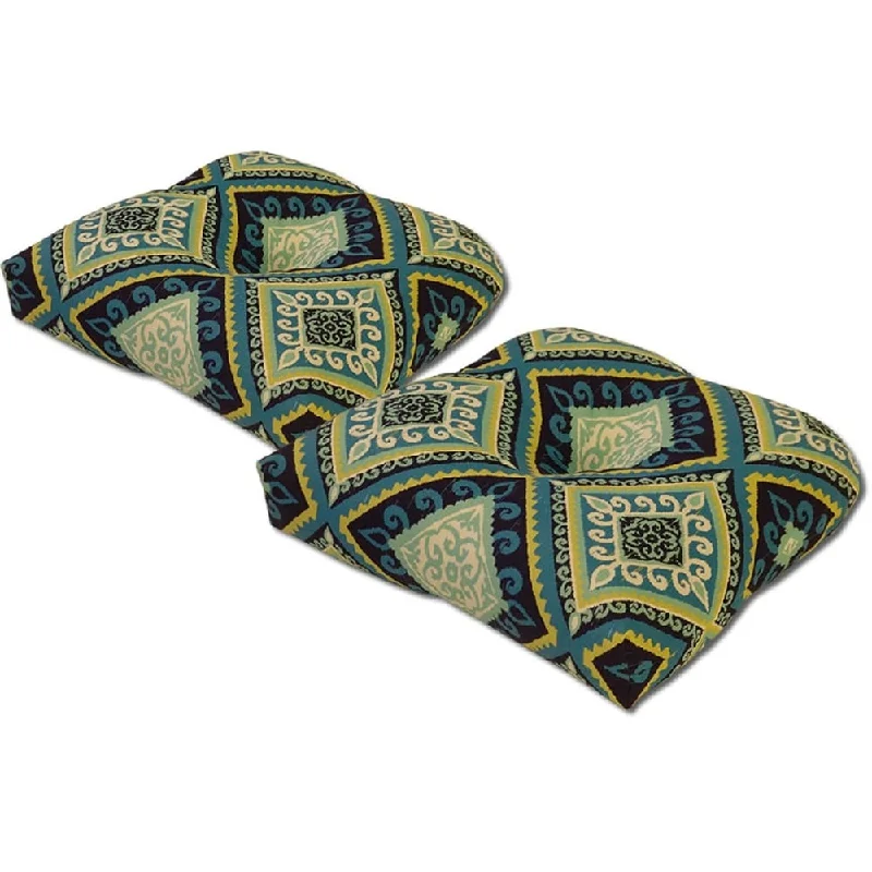 New Arrival Tempo Outdoor Spanish Tile Blue and Green Cushion Set of 2 - 19 in x 19 in