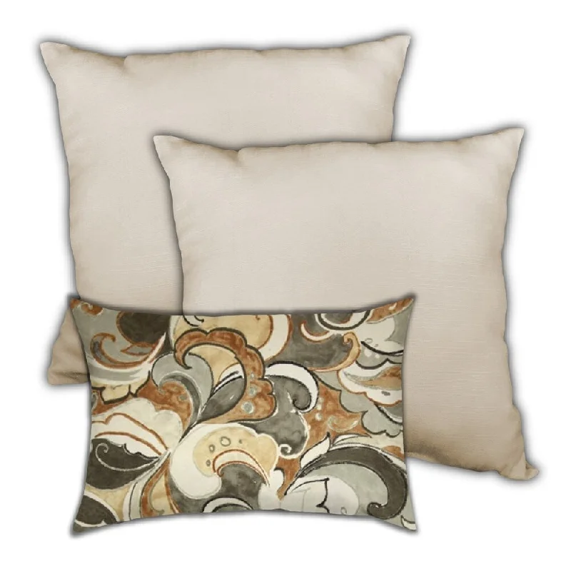 New Deals White Sands New Mexico Indoor/Outdoor, Zippered Pillow Cover, Set of 2 Large & 1 Lumbar, White, Brown, Tan New Deals White Sands New Mexico Indoor/Outdoor, Zippered Pillow Cover, Set of 2 Large & 1 Lumbar, White, Brown, Tan