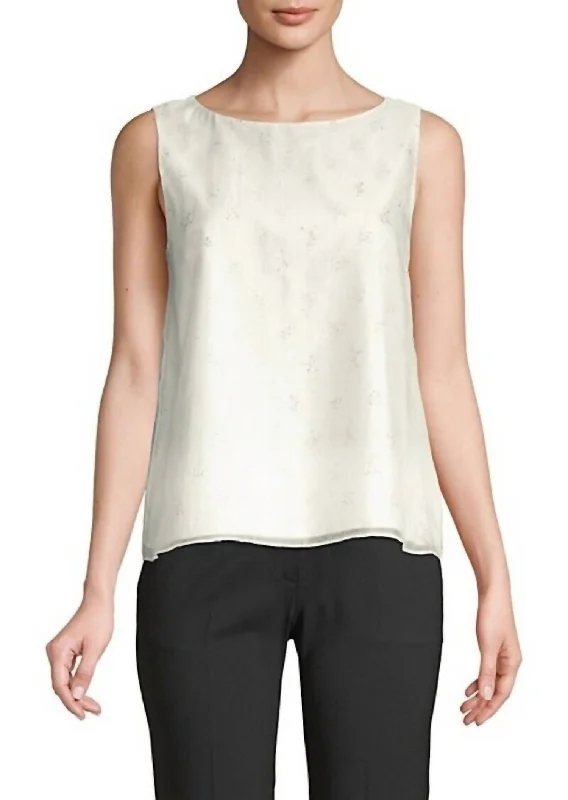 Price Slash A Line Sleeveless Top In White