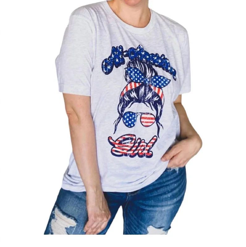 Midnight Madness All American Girl Tee In White