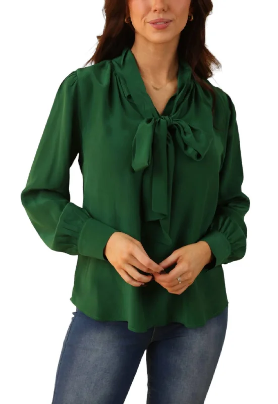 Huge Discounts Amy Blouse Top In Emerald