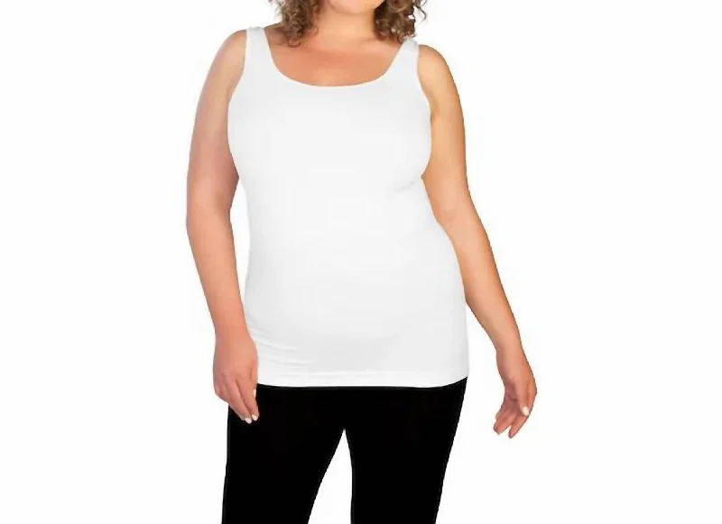 Year-End Sale Basic Tank Top - Plus In White