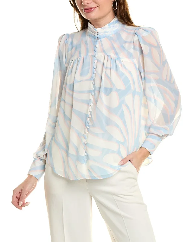 Closeout BCBGMAXAZRIA Mock Neck Blouse