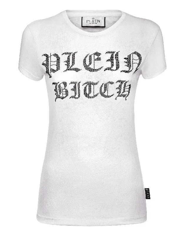 Major Savings Burn Out T-Shirt Sexy Pure with Crystals Gothic Plein