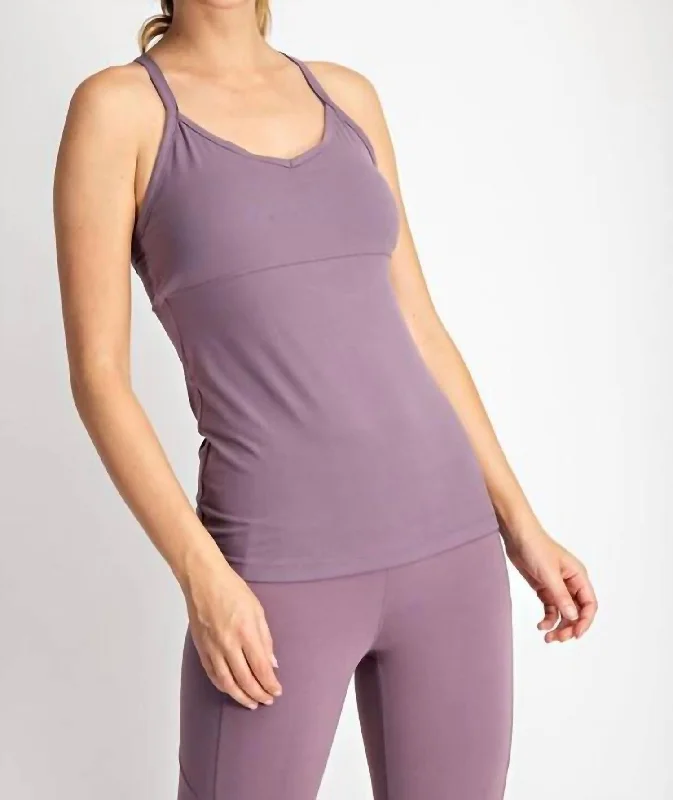 Deal of the Week Butter Soft Padded Tank Top In Frosted Mulberry
