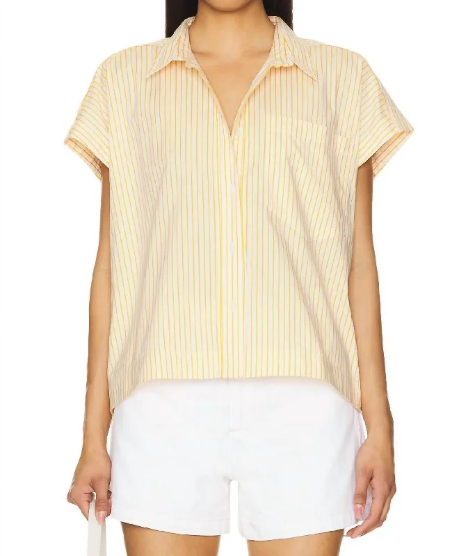 Can't Be Beat Cara Top In Marigold Stripe