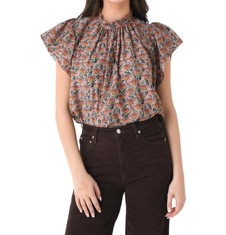 Savings Event Carla Blouse In Fan Flower