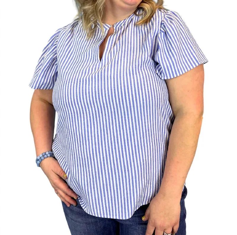 Today’s Special Cassie Stripe Blouse In Blue