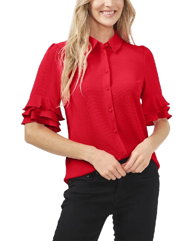 Big Discounts CeCe 3/4-Sleeve Collared Top