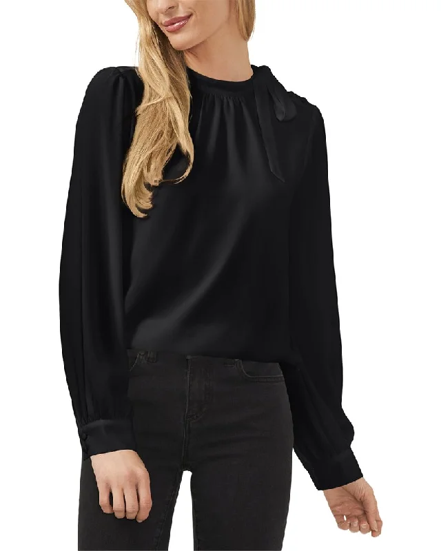 Discount Days Cece Tie Neck Button Shoulder Top