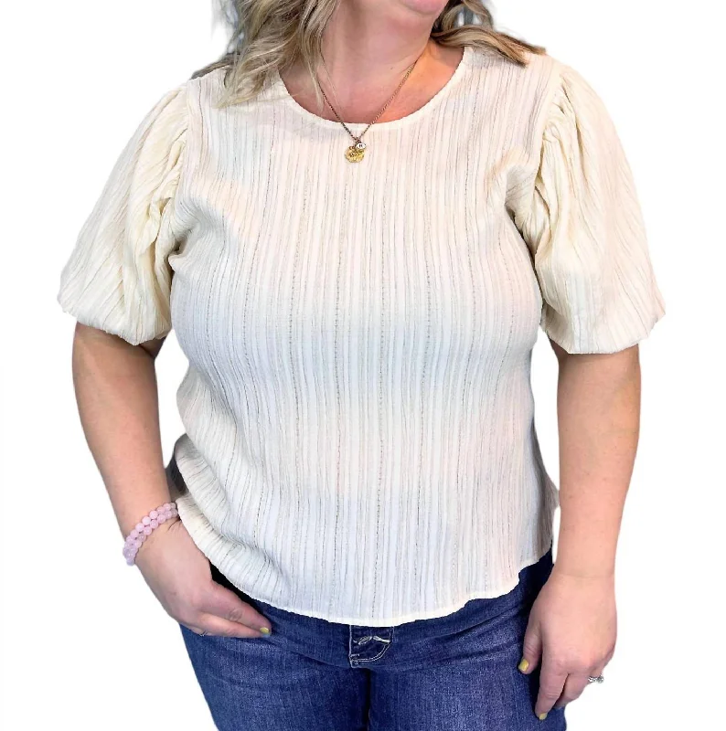 Price Rollback Charlotte Puff Sleeve Top In White