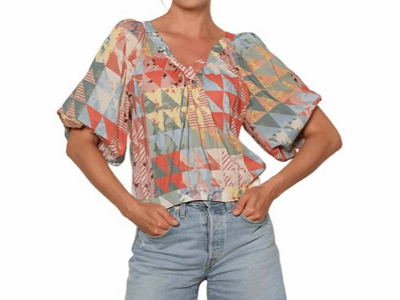 Lowest Price Coco Top In Pastel Geo