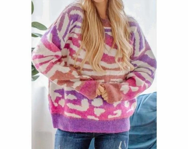 Bonus Savings Colorful Stripped Pull Over In Purple