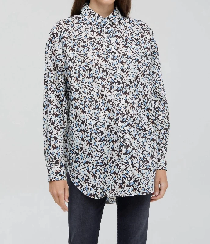 Price Meltdown Cotton Blouse With Print In Black