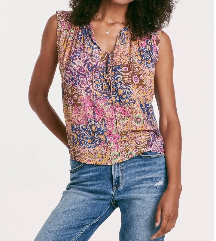 Holiday Sale Cozumel Keyhole Top In Carmel Meadow