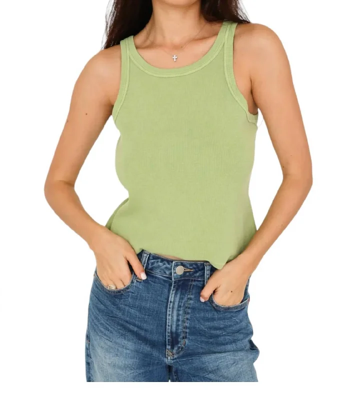 Final Clearance Cropped Tamia Tank Top In Nephrite