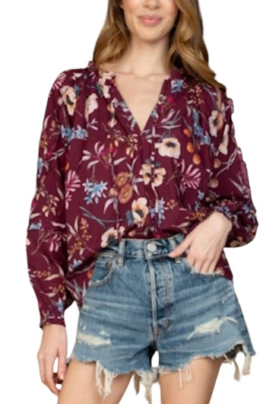 Act Now Davis Top In Anemone Raspberry