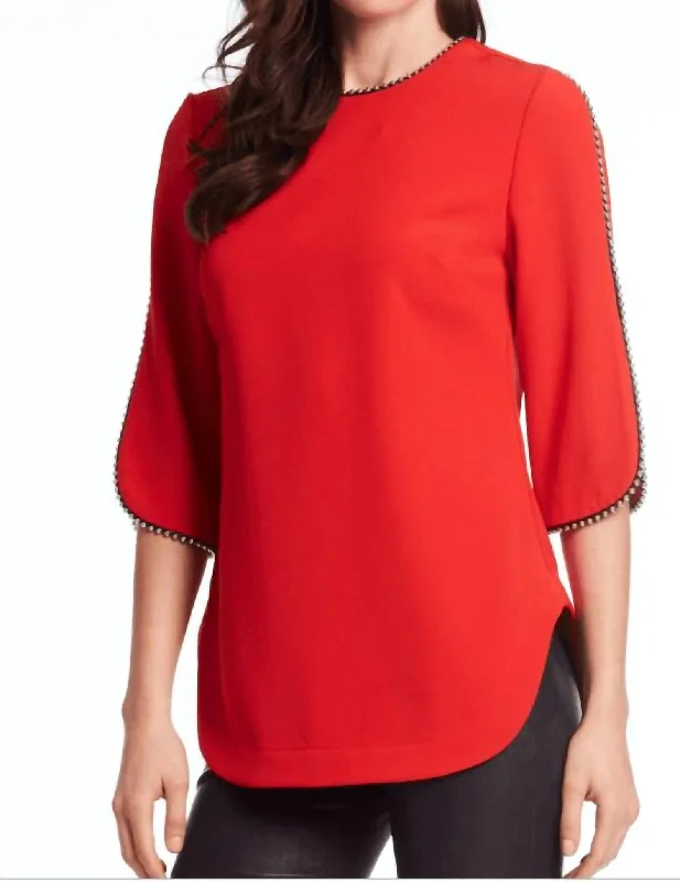 Super Deal Detailed Sleeve In Red