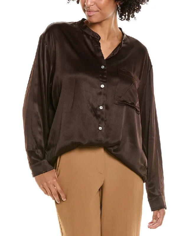 Discount Deals DONNI. Satiny Mandarin Shirt