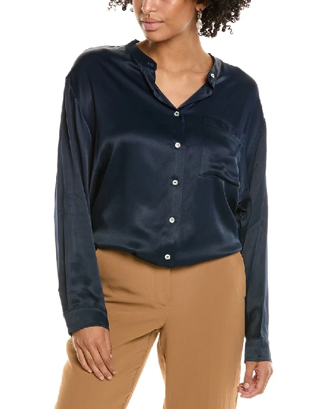 Price Buster DONNI. Satiny Mandarin Shirt