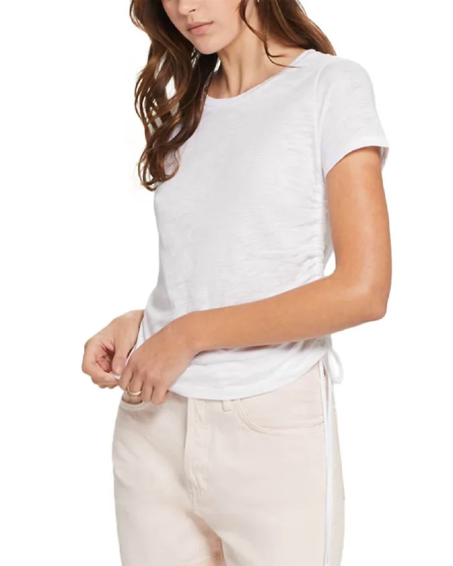 Price Reduction Drawstring Tee Top In White